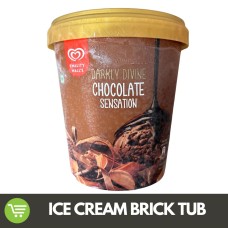 KWALITY WALLS DARKLY DIVINE CHOCO SENSATION ICE CREAM TUB 